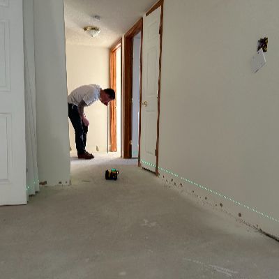 Professional floor preparation before flooring installation